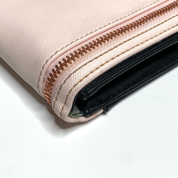 TED BAKER Pink & Black Sala Crosshatch Clutch Bag - Picture 7 of 16